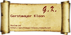 Gerstmayer Kleon névjegykártya
